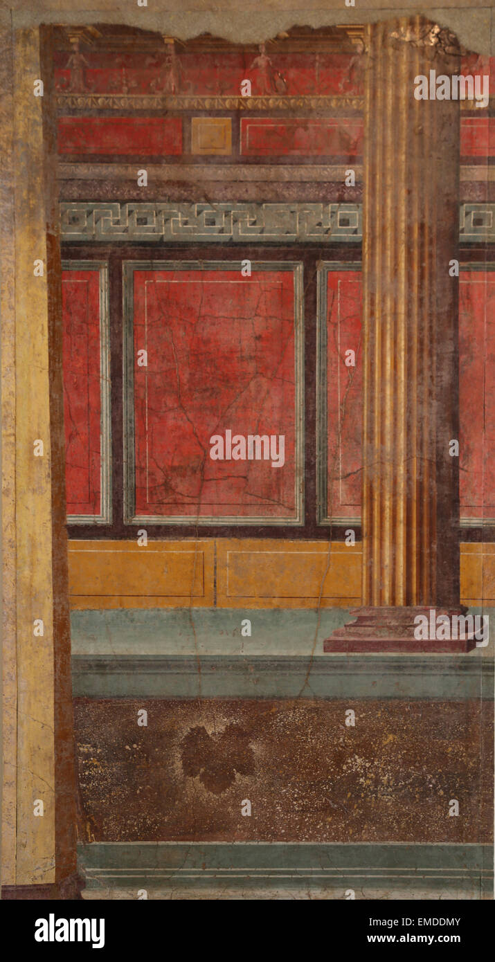 Pittura romana. Architettura illusionistica. Tardo repubblicano. I secolo A.C. Villa di P. Fannius Synistor a Boscoreale, Italia. Foto Stock
