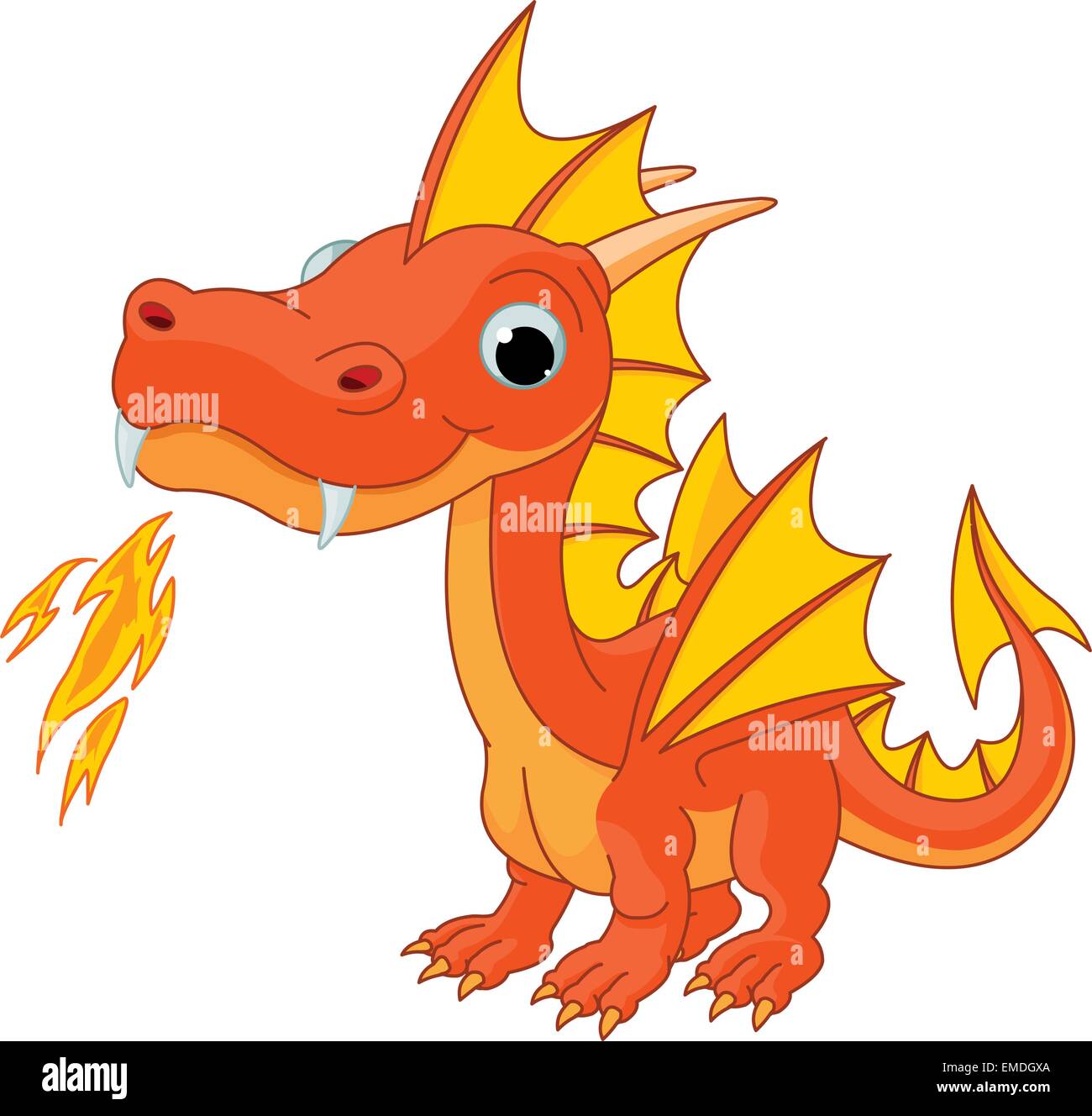 Cartoon fire dragon Illustrazione Vettoriale