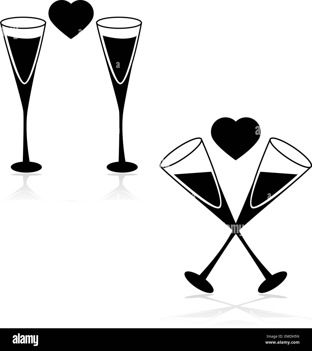 Bevande e amore Illustrazione Vettoriale