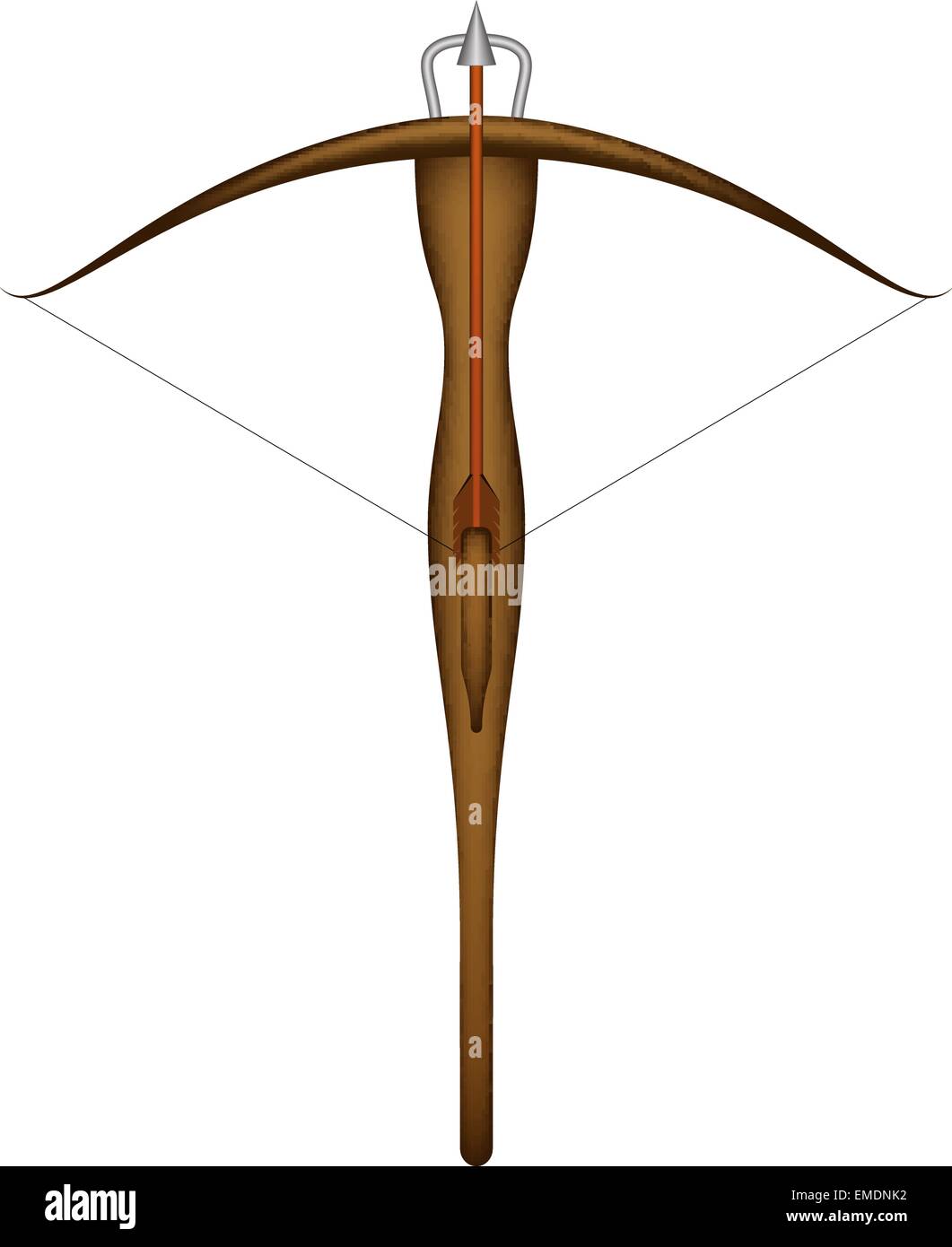 Crossbow di legno e la freccia Illustrazione Vettoriale