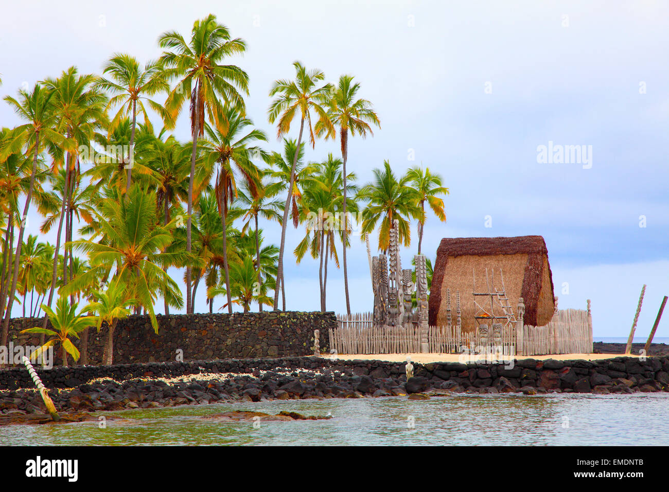 Hawaii Big Island, Puuhonua o Honaunau, National Historic Park, Foto Stock