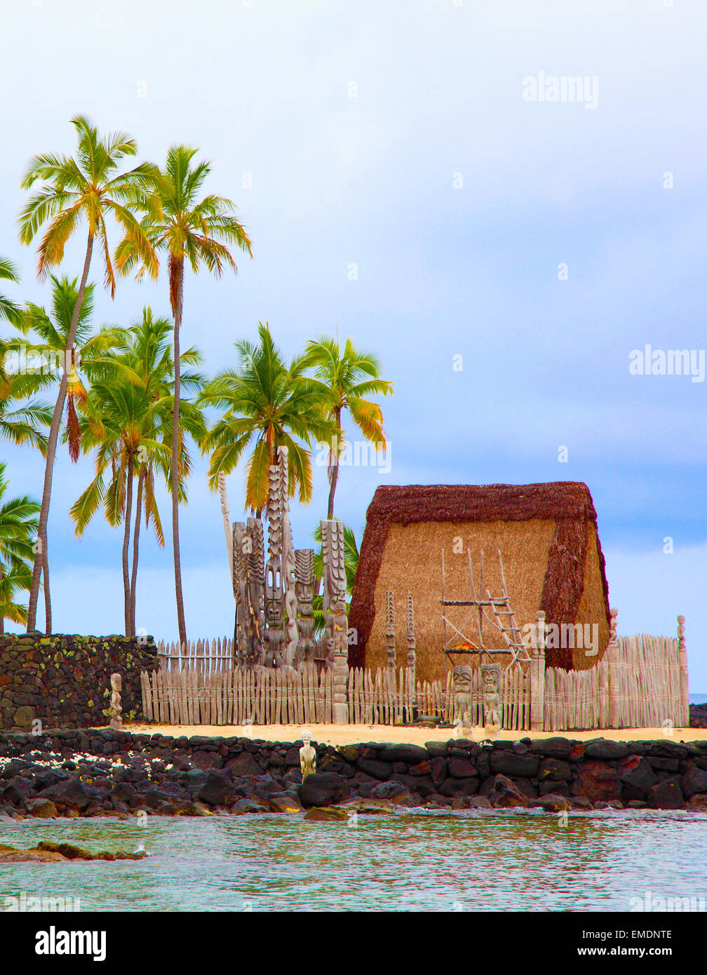 Hawaii Big Island, Puuhonua o Honaunau, National Historic Park, Foto Stock