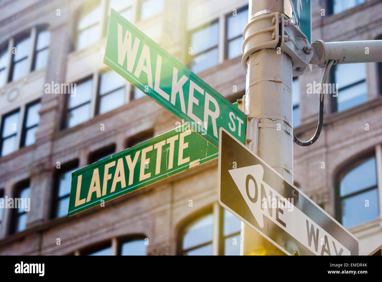 Un cartello stradale in Manhattan New York Foto Stock