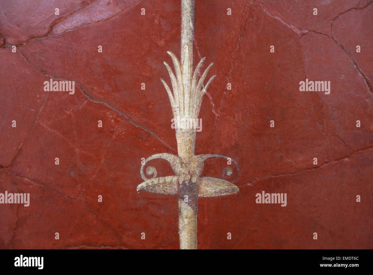 La pittura da un cubicolo nocturnum (camera da letto). Roman. 1° C. d. Da Villa di Agrippa Postumus a Boscotrecase, Italia. Foto Stock