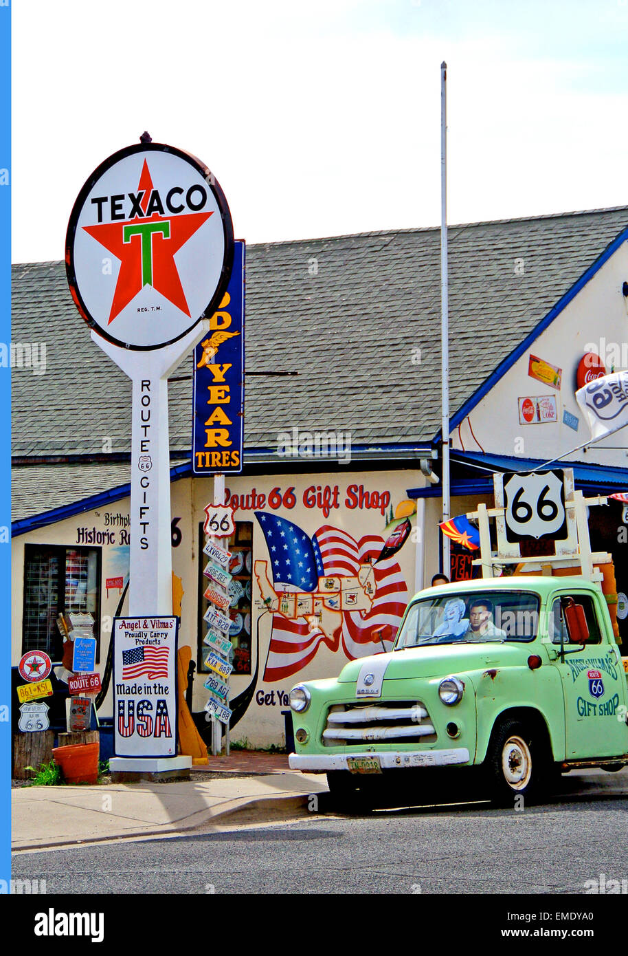 Vintage texaco statiion gas in Williams Arizona sul percorso 66 Foto Stock