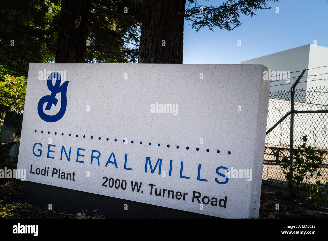 La General Mills fabbrica in Lodi California che odora di Cheerios quando si guida da. Foto Stock