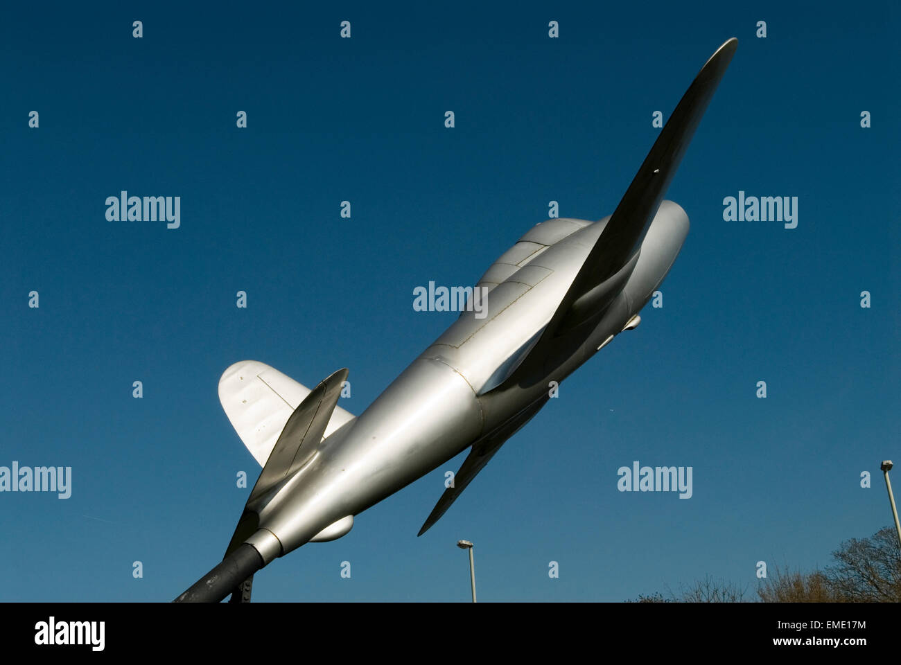 Lutterworth, Leicestershire. Aerei jet, Gloster Whittle che celebra Sir Frank Whittle nel giro mentre entri a Lutterworth. Inghilterra anni '2015 2010 Regno Unito HOMER SYKES Foto Stock