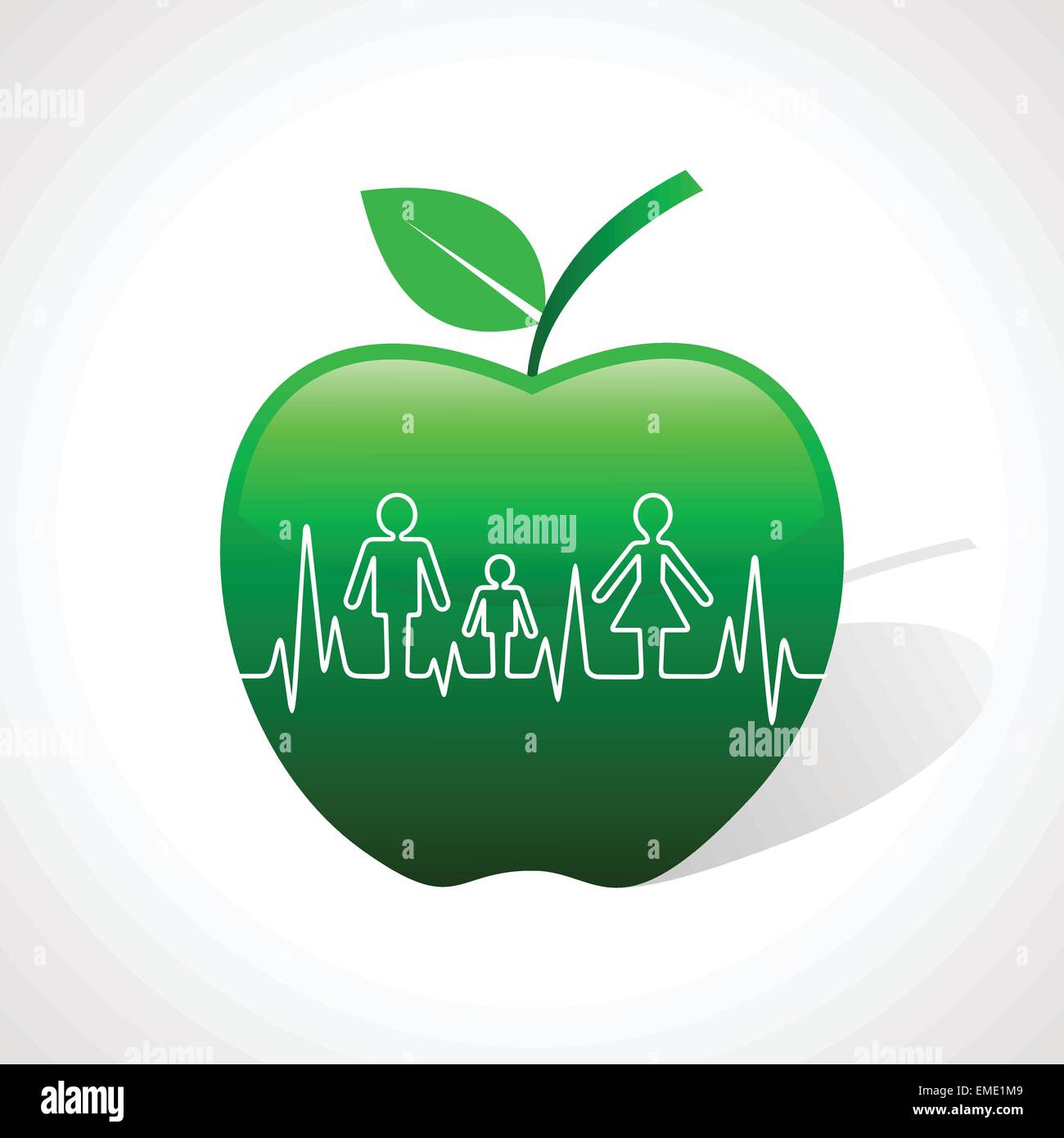 Fare Heartbeat icona della famiglia all'interno del magazzino Apple vettore Illustrazione Vettoriale