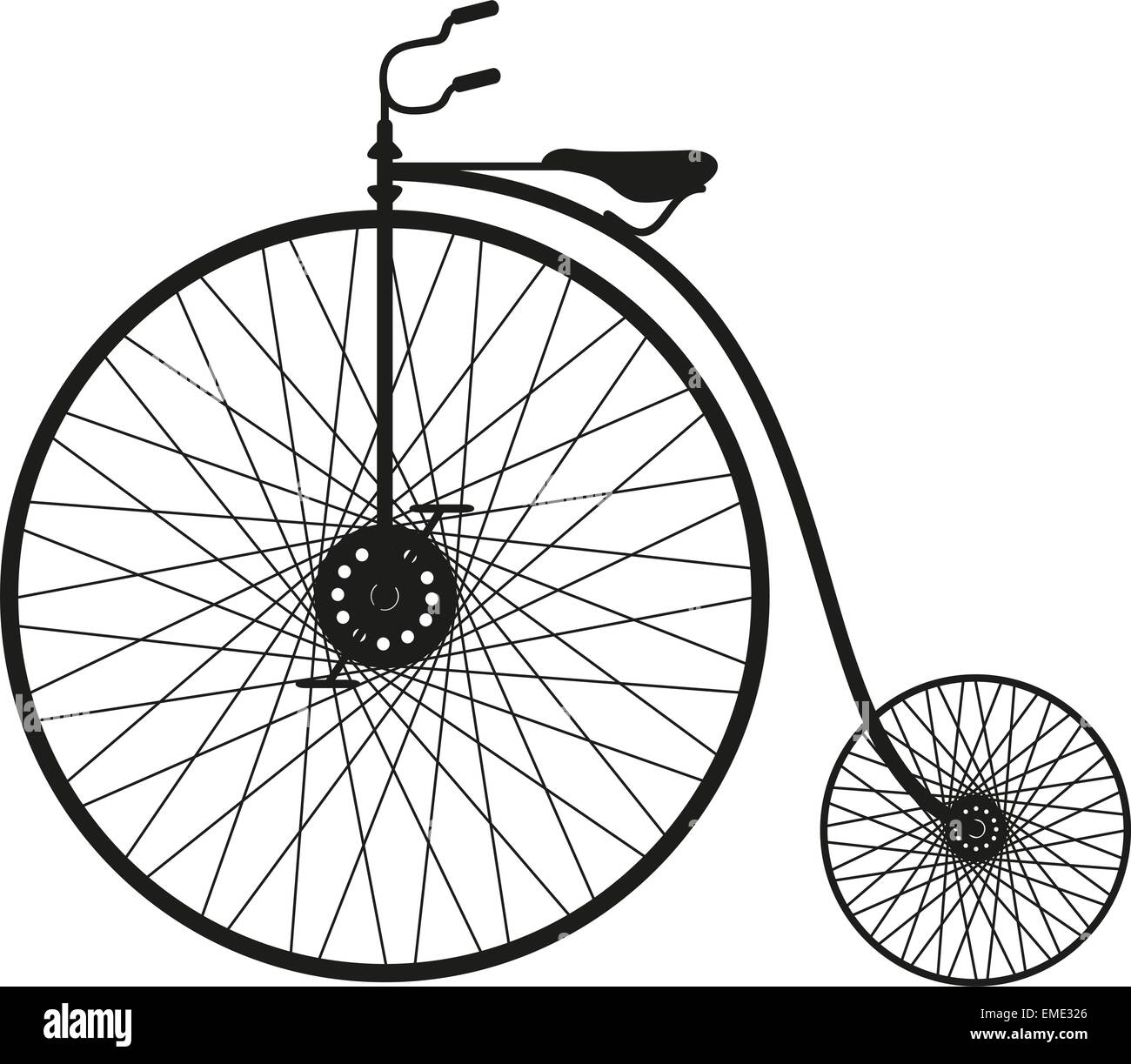 Silhouette di una vecchia bicicletta Illustrazione Vettoriale