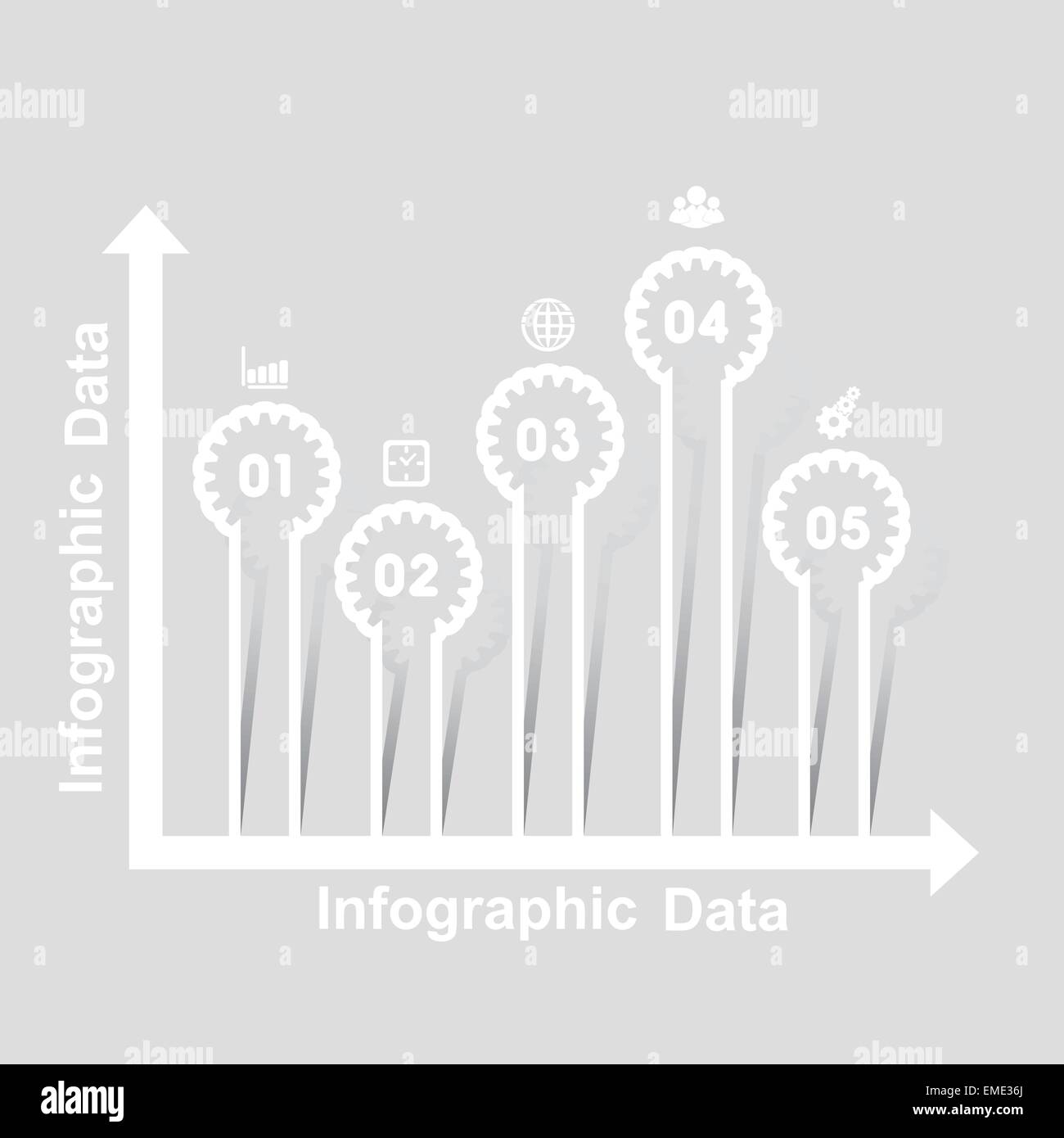 Illustrazione di ingranaggi Info-opzioni di grafica banner Illustrazione Vettoriale