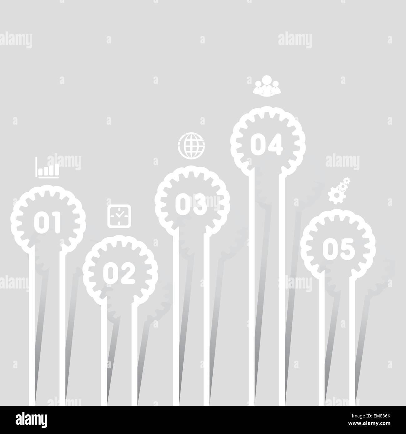 Illustrazione di ingranaggi Info-opzioni di grafica banner Illustrazione Vettoriale