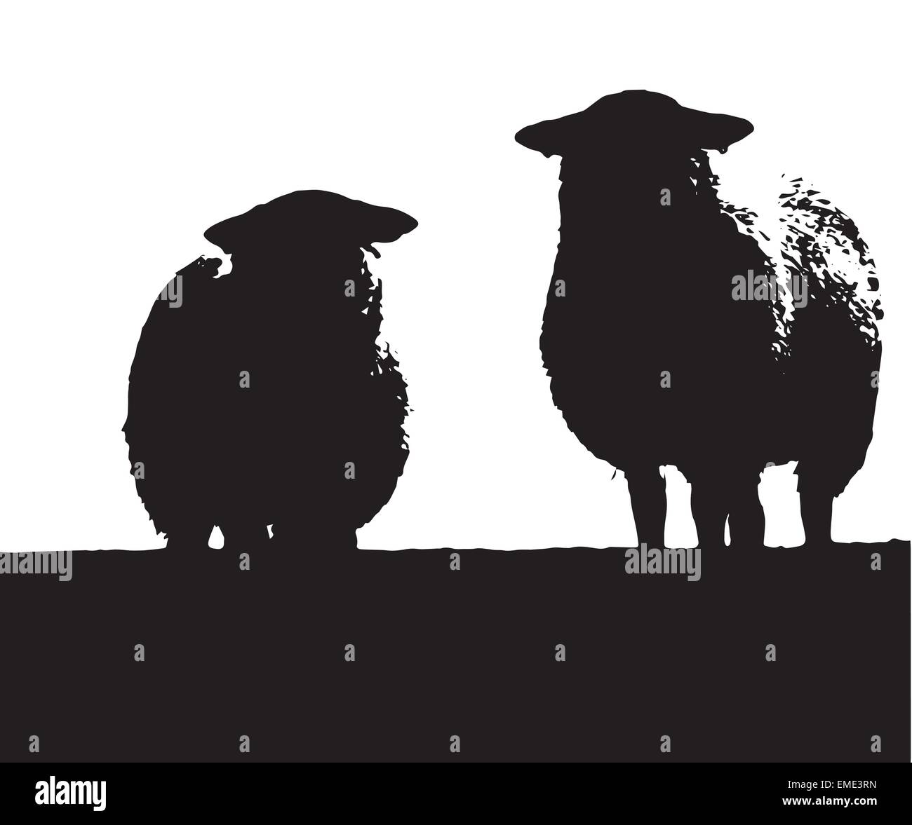Due pecore gallese Illustrazione Vettoriale