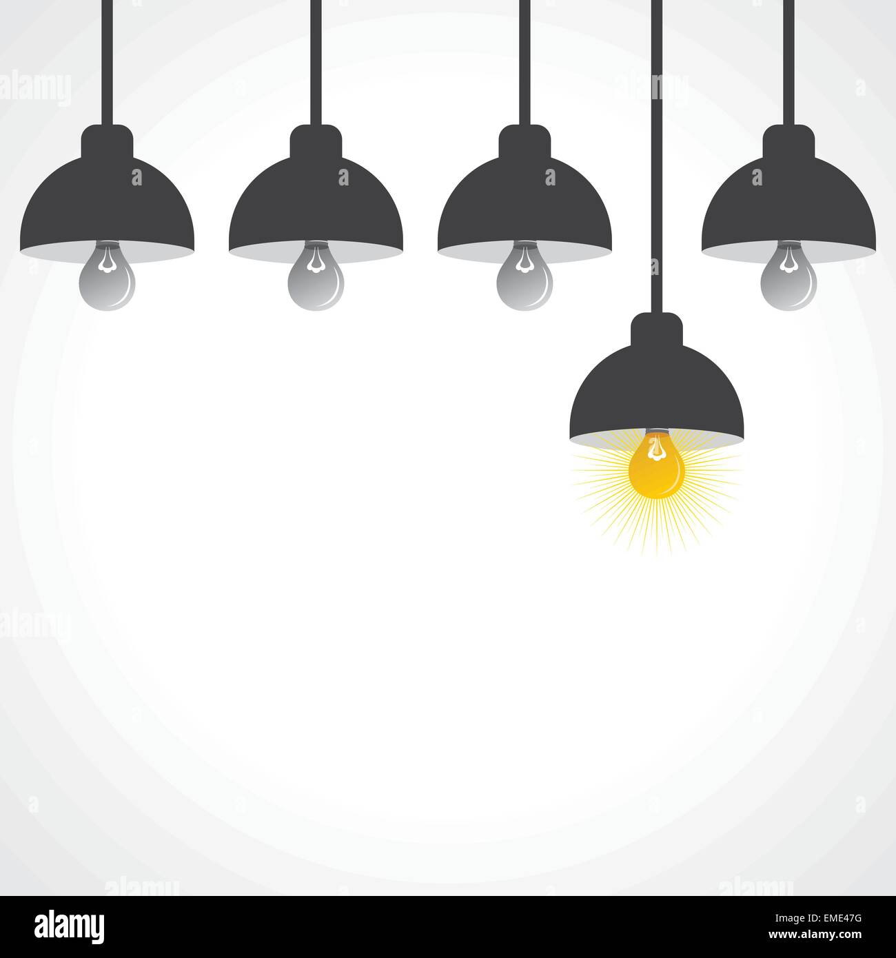 Idea nozione di lampadine Illustrazione Vettoriale