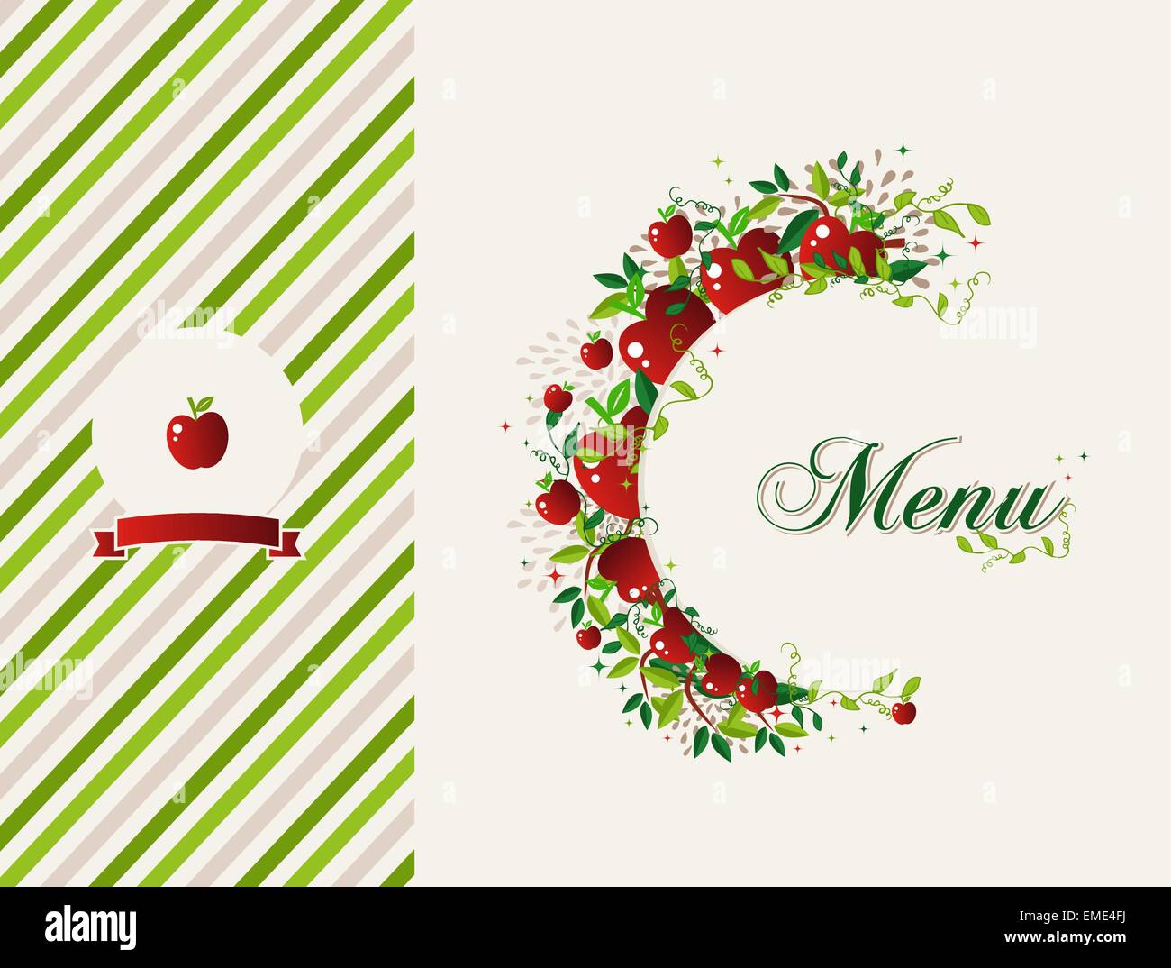 Le mele rosse ristorante Sfondo menu Illustrazione Vettoriale