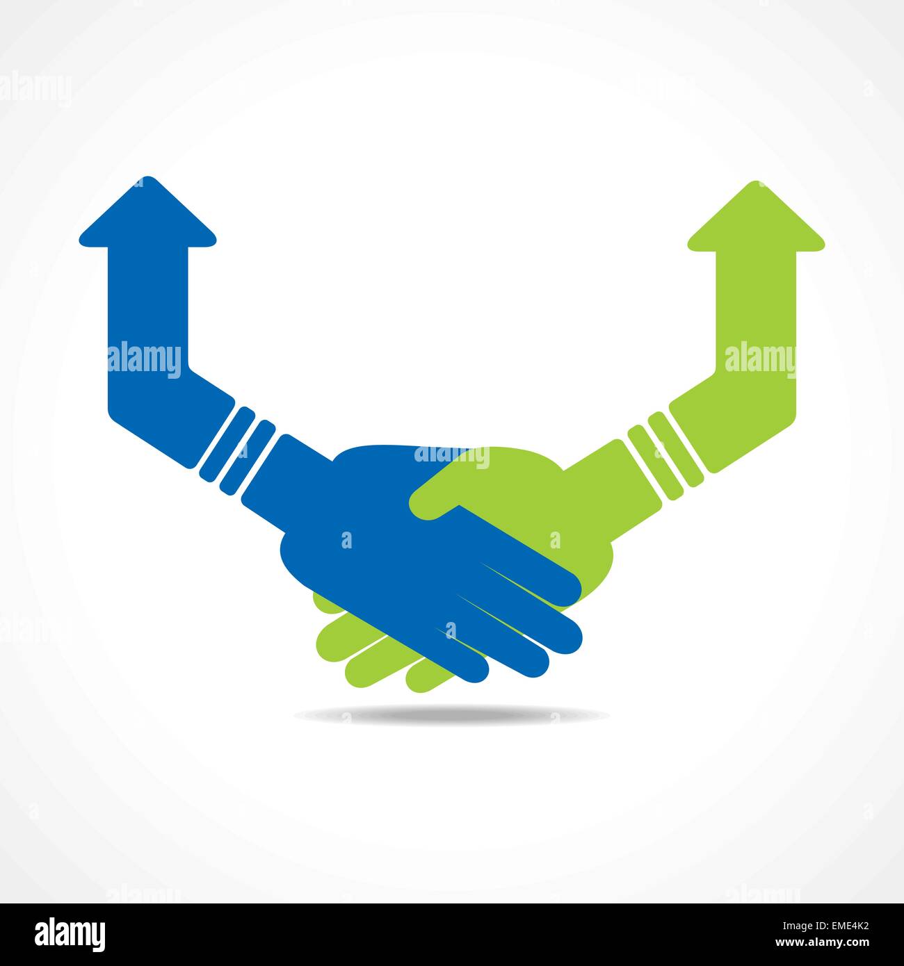 Il verde e il blu della mano le frecce del vettore di stock Illustrazione Vettoriale