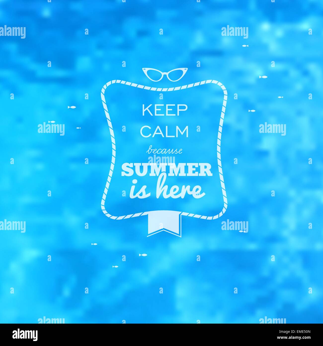 Summer Card acqua blu piscina sfondo sfocato Illustrazione Vettoriale