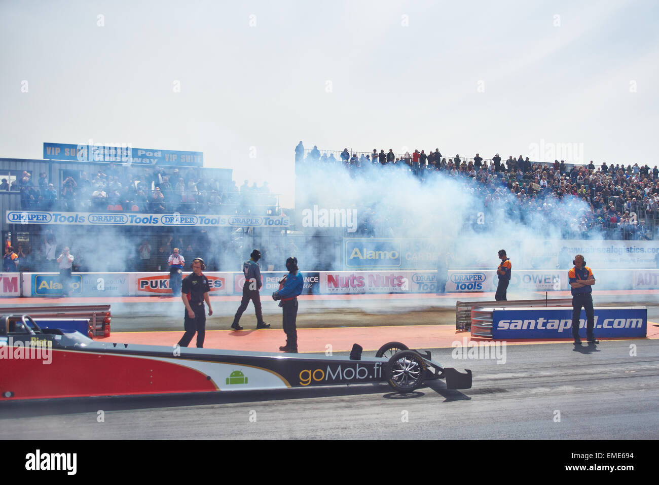 Drag racing a Santa Pod Raceway Foto Stock