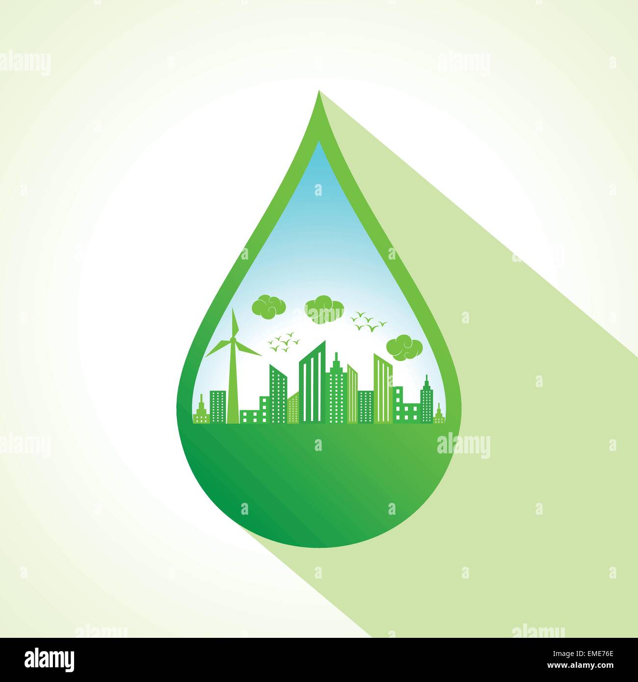 Concetto di ecologia con acqua goccia vettore di stock Illustrazione Vettoriale