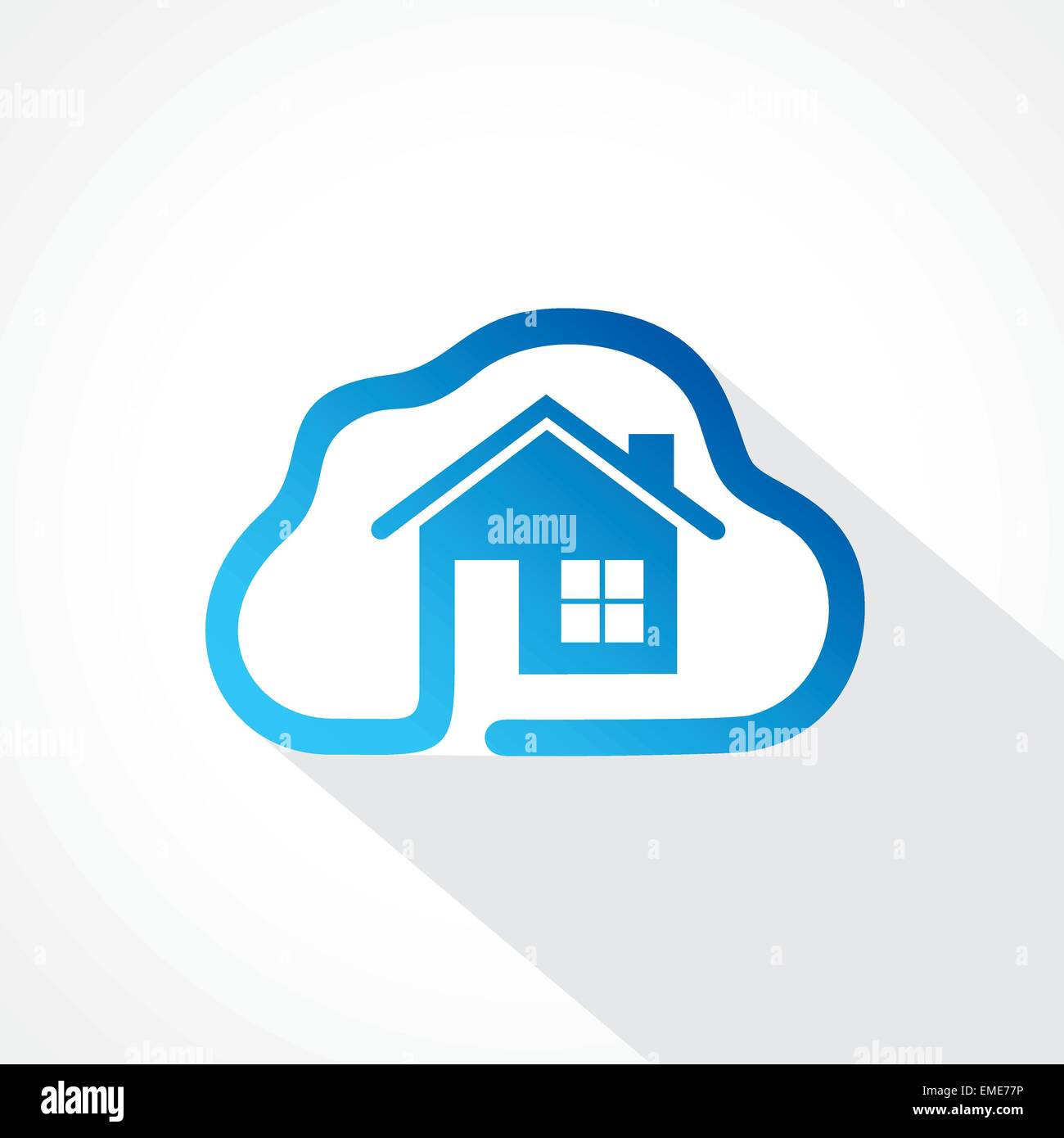 Icona home in forma di cloud design concept vettore Illustrazione Vettoriale