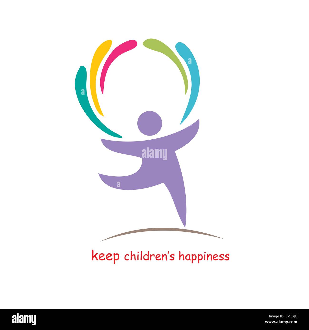 Tenere i bambini e la felicità Illustrazione Vettoriale