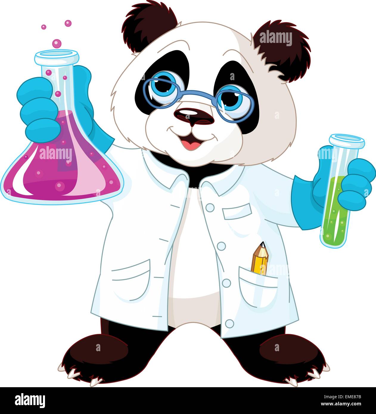 Scienziato di Panda Illustrazione Vettoriale