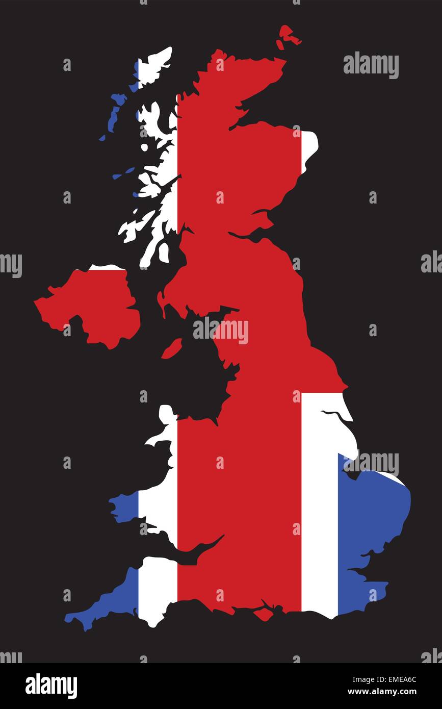 Bandiera del Regno Unito e Silhouette Illustrazione Vettoriale