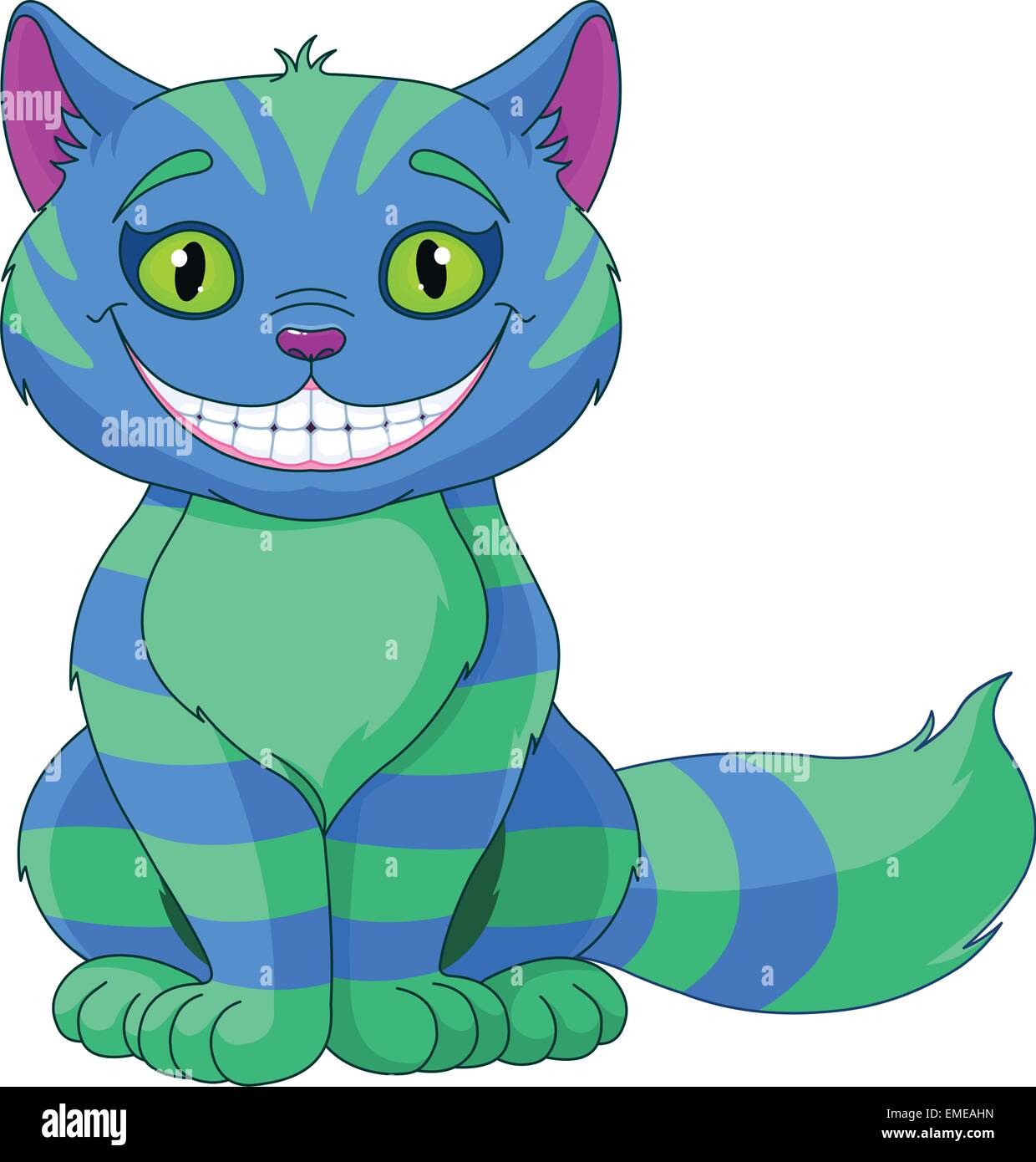 Sorridente Cheshire cat Illustrazione Vettoriale