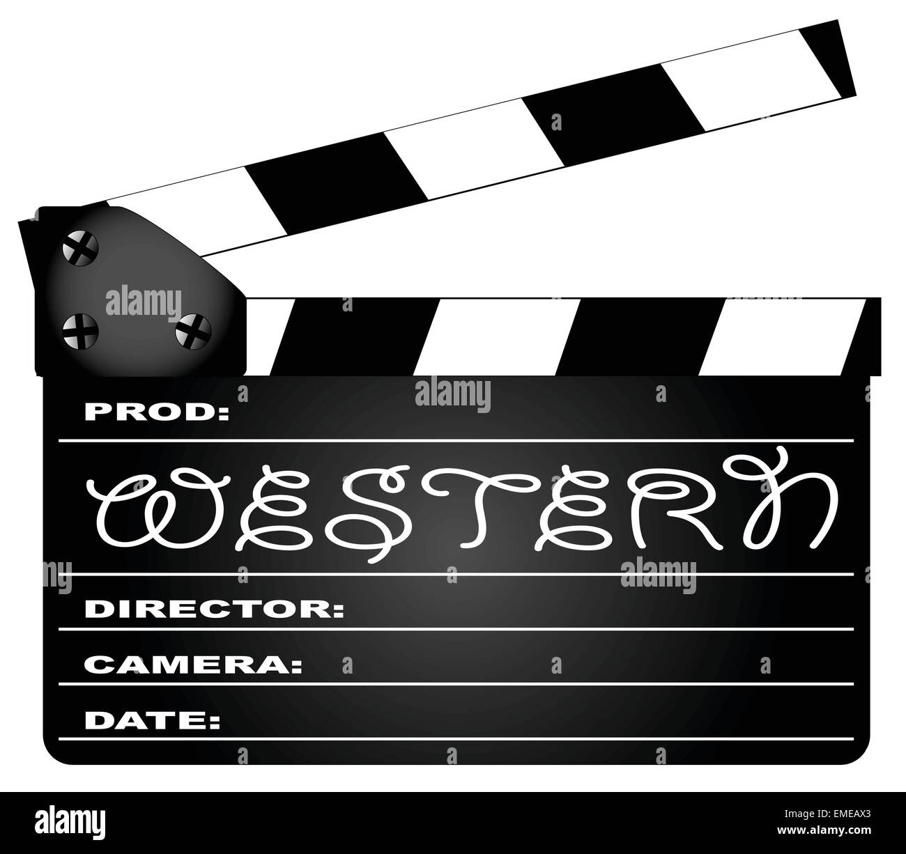 Film Western Clapperboard Illustrazione Vettoriale