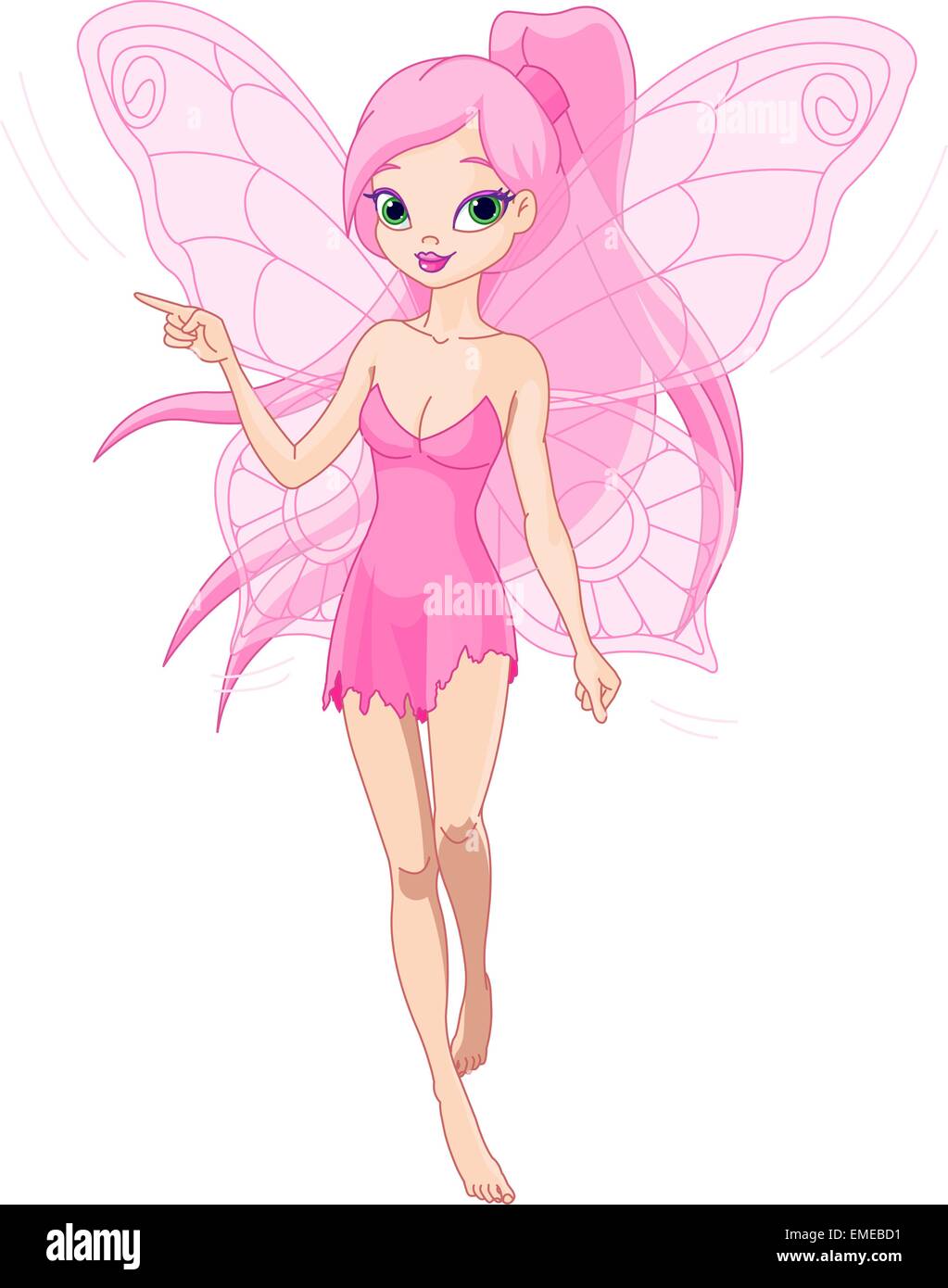 Carino rosa di puntamento fairy Illustrazione Vettoriale