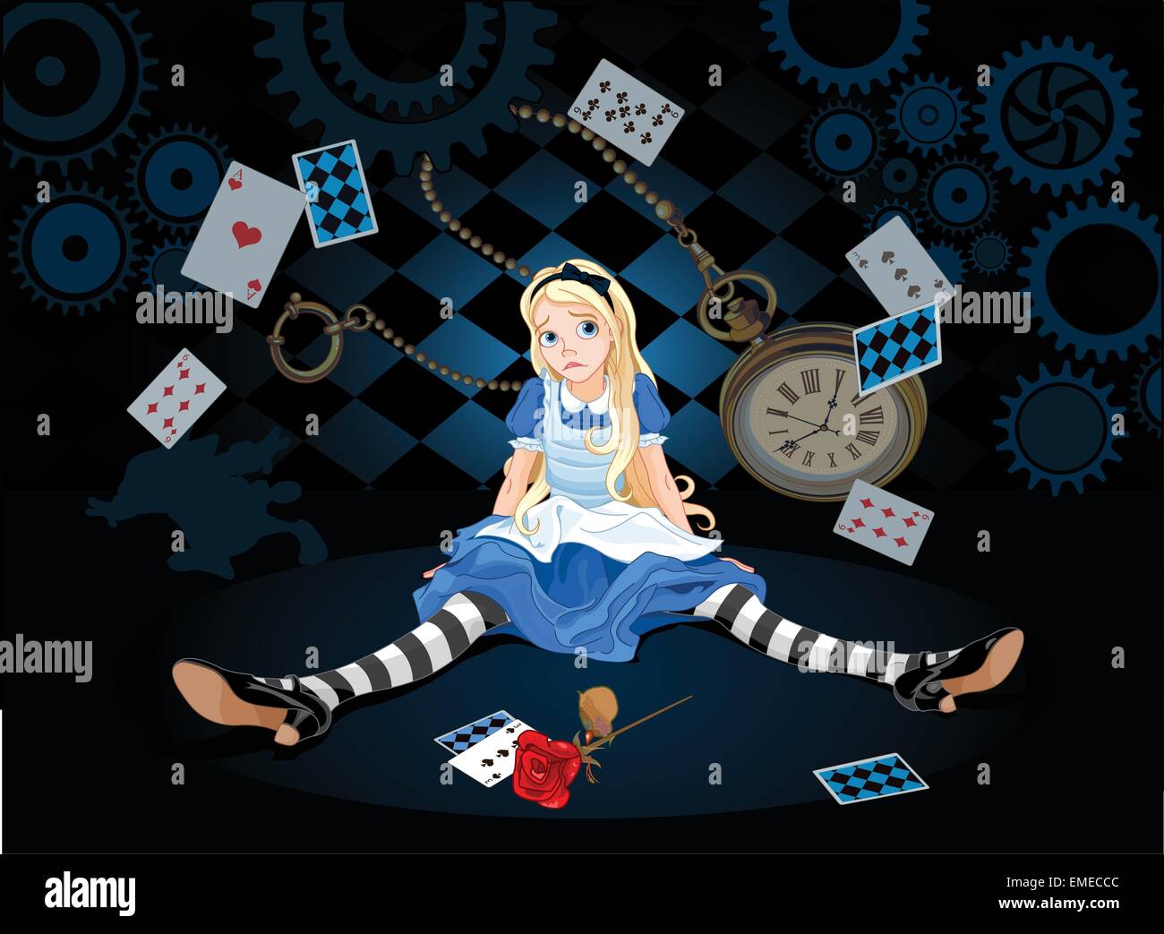 Alice nel paese delle meraviglie carte Immagini Vettoriali Stock - Alamy