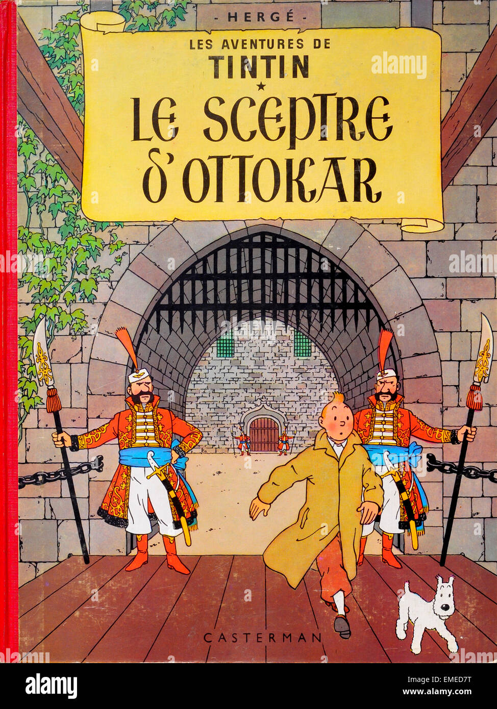 "Le scettro d'Ottokar" 1940/50s vintage Tintin copertina del libro. Foto Stock