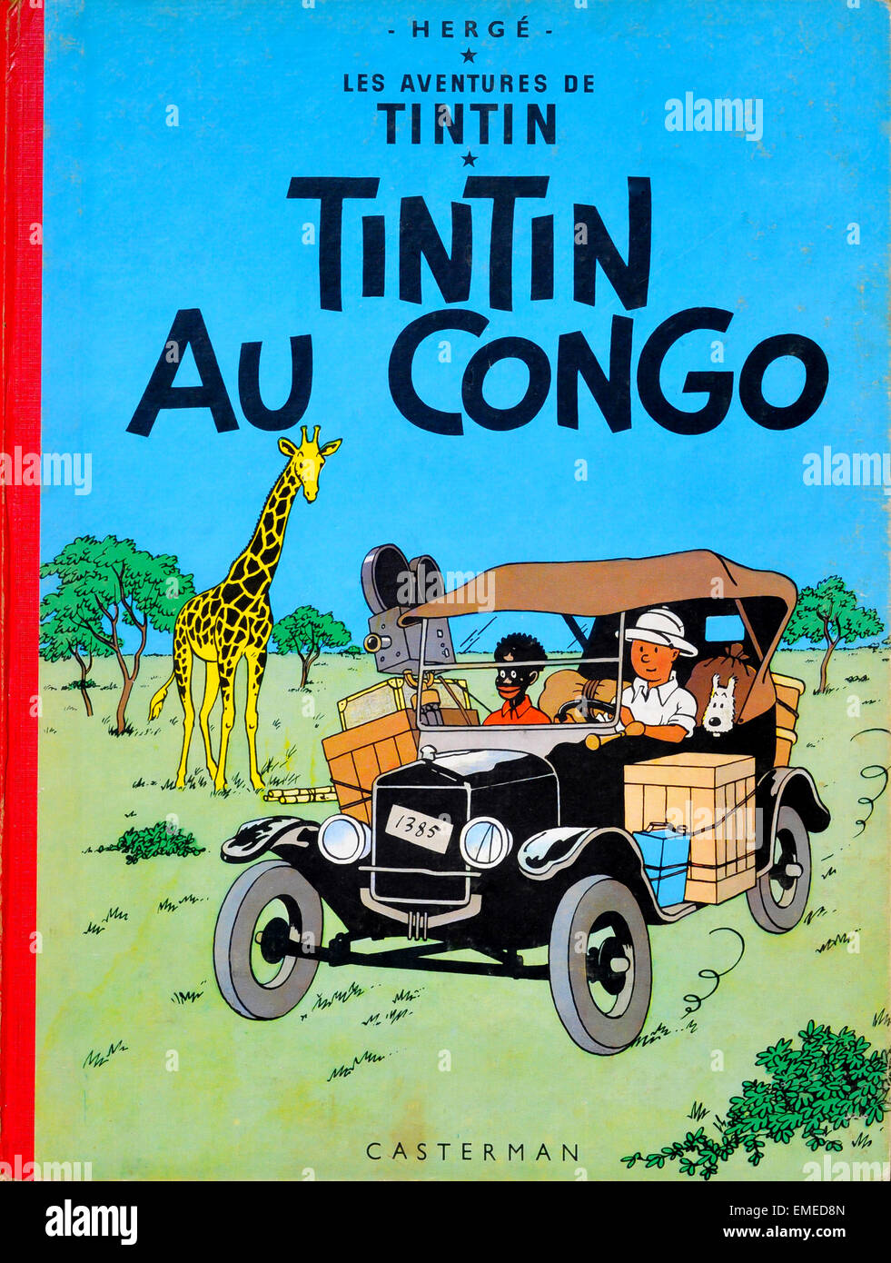 "Tintin au Congo" 1940/50s vintage Tintin copertina del libro. Foto Stock