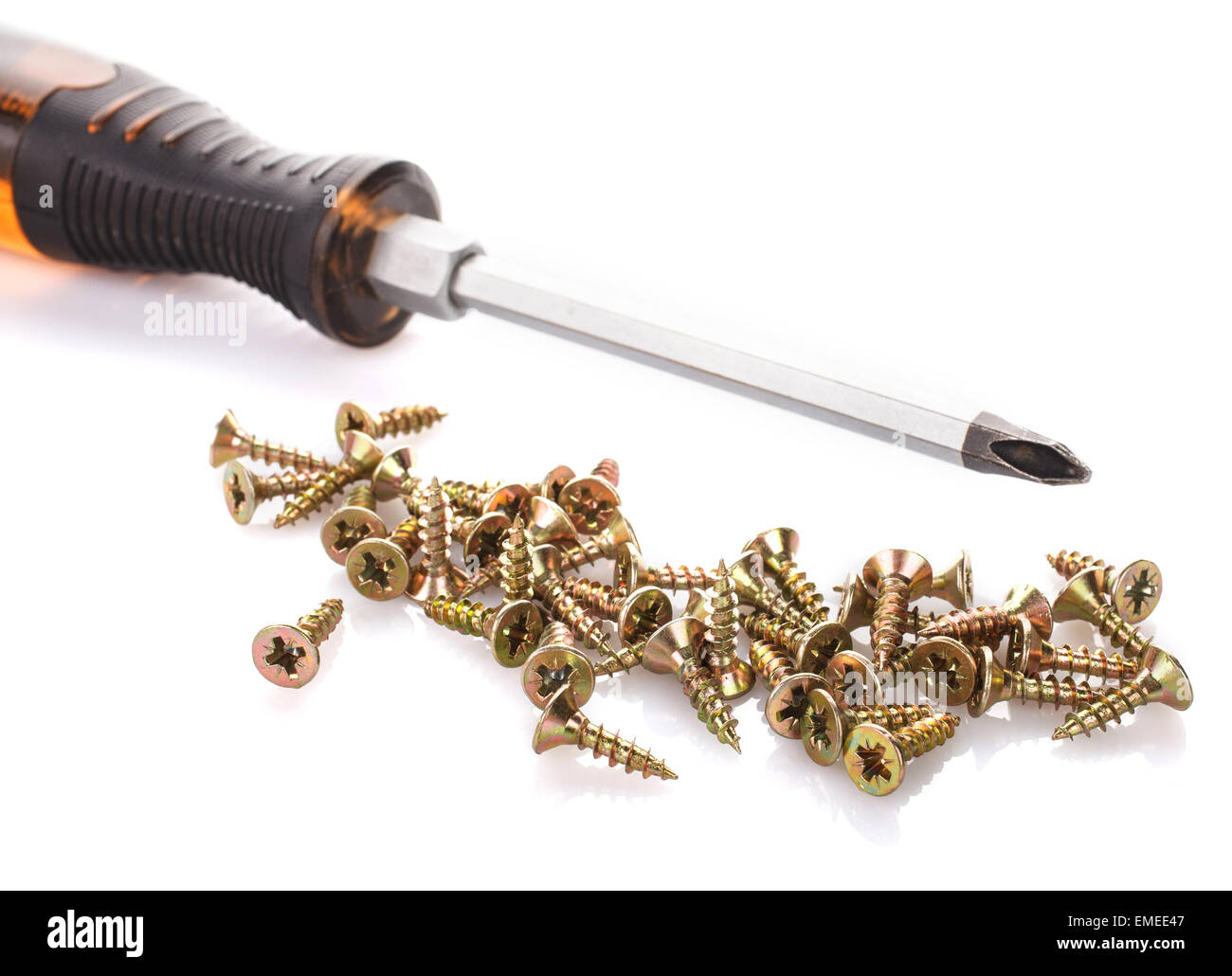 Viti e cacciavite Foto Stock
