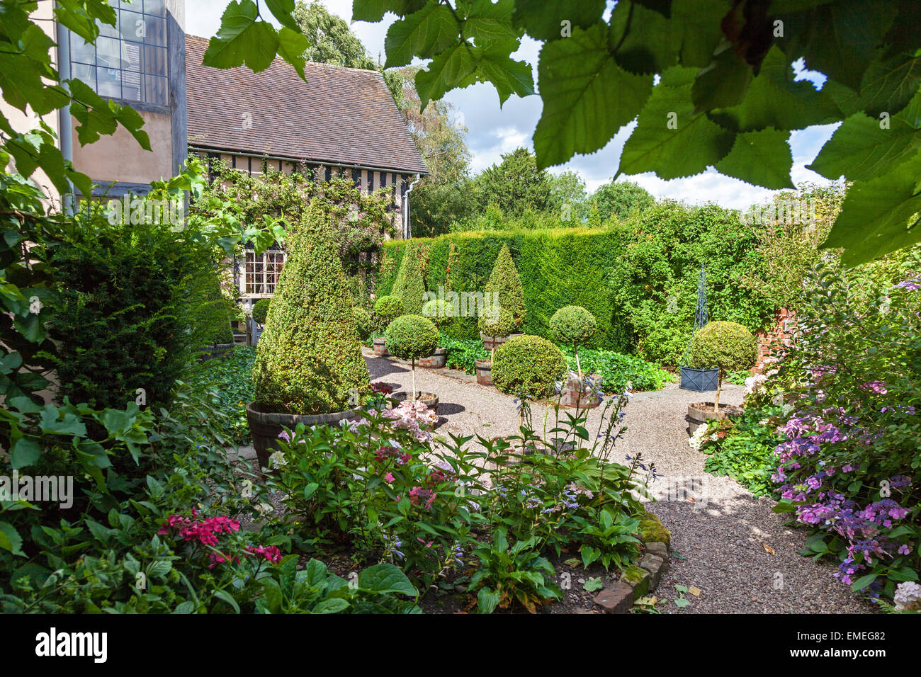 Wollerton Old Hall Gardens, giardino, Wollerton, Market Drayton, Shropshire, Inghilterra, Regno Unito Foto Stock