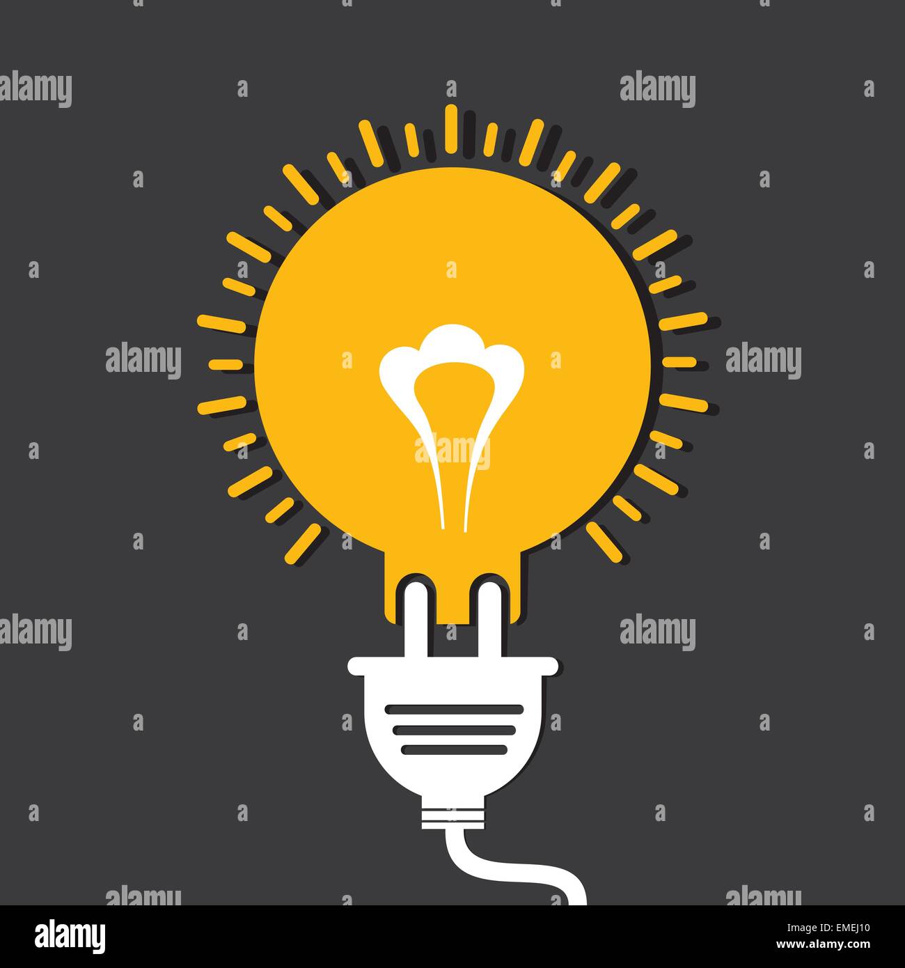 Innovazione idea concetto con la lampadina e il connettore di vettore di stock Illustrazione Vettoriale