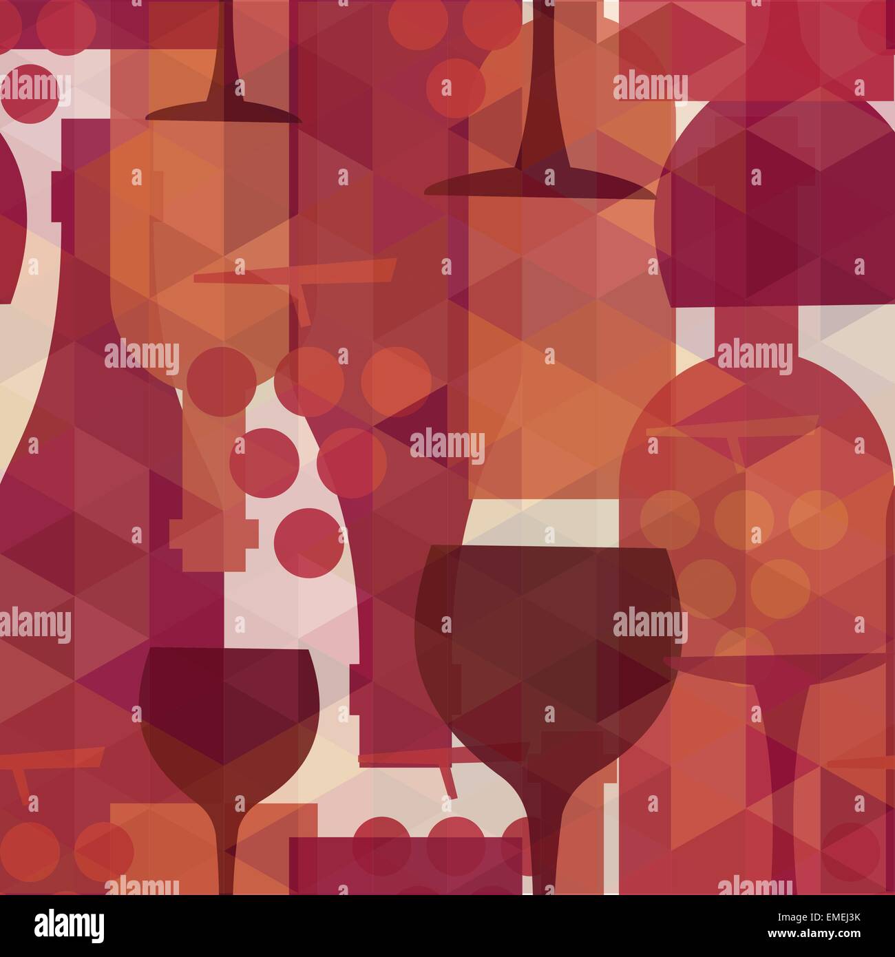 Vino e bevande seamless sfondo pattern Illustrazione Vettoriale