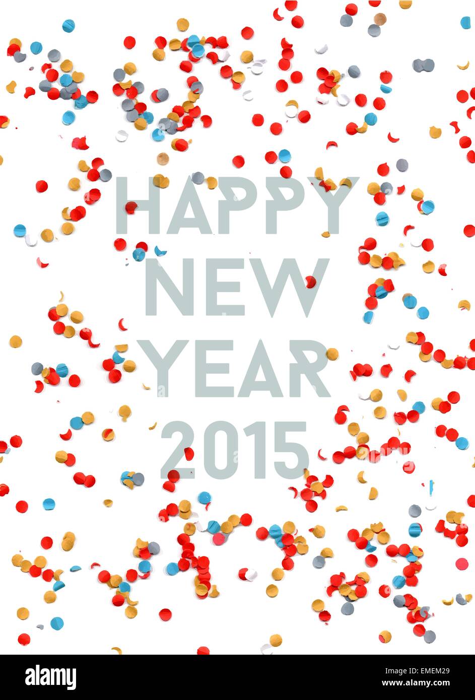 Felice anno nuovo partito 2015 sfondo coriandoli Illustrazione Vettoriale