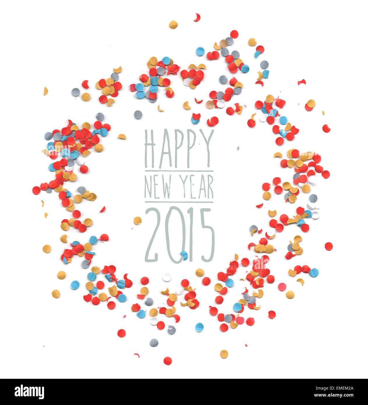 Nuovo anno 2015 Celebrazione di confetti Illustrazione Vettoriale