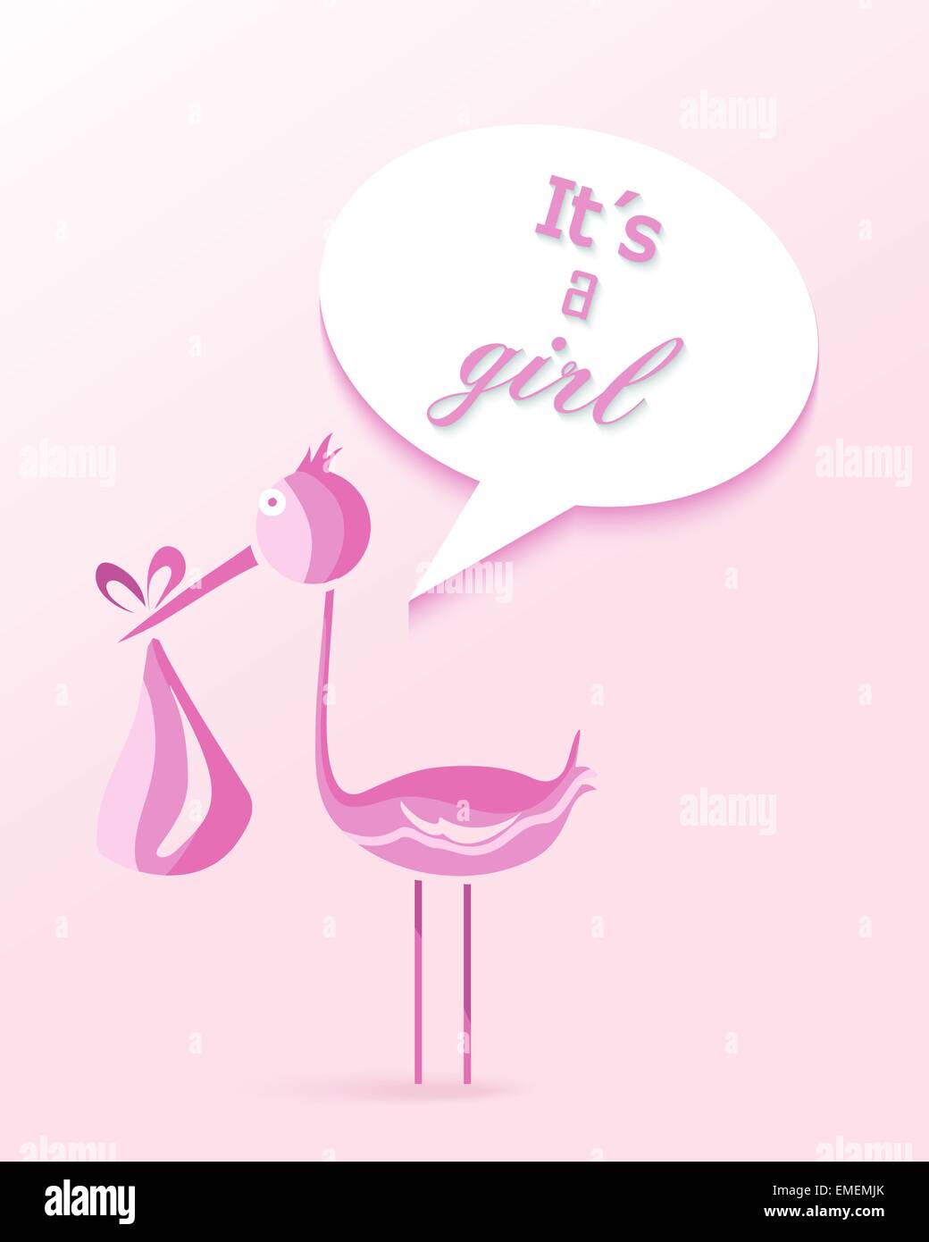 Baby shower girl invito design della scheda Illustrazione Vettoriale