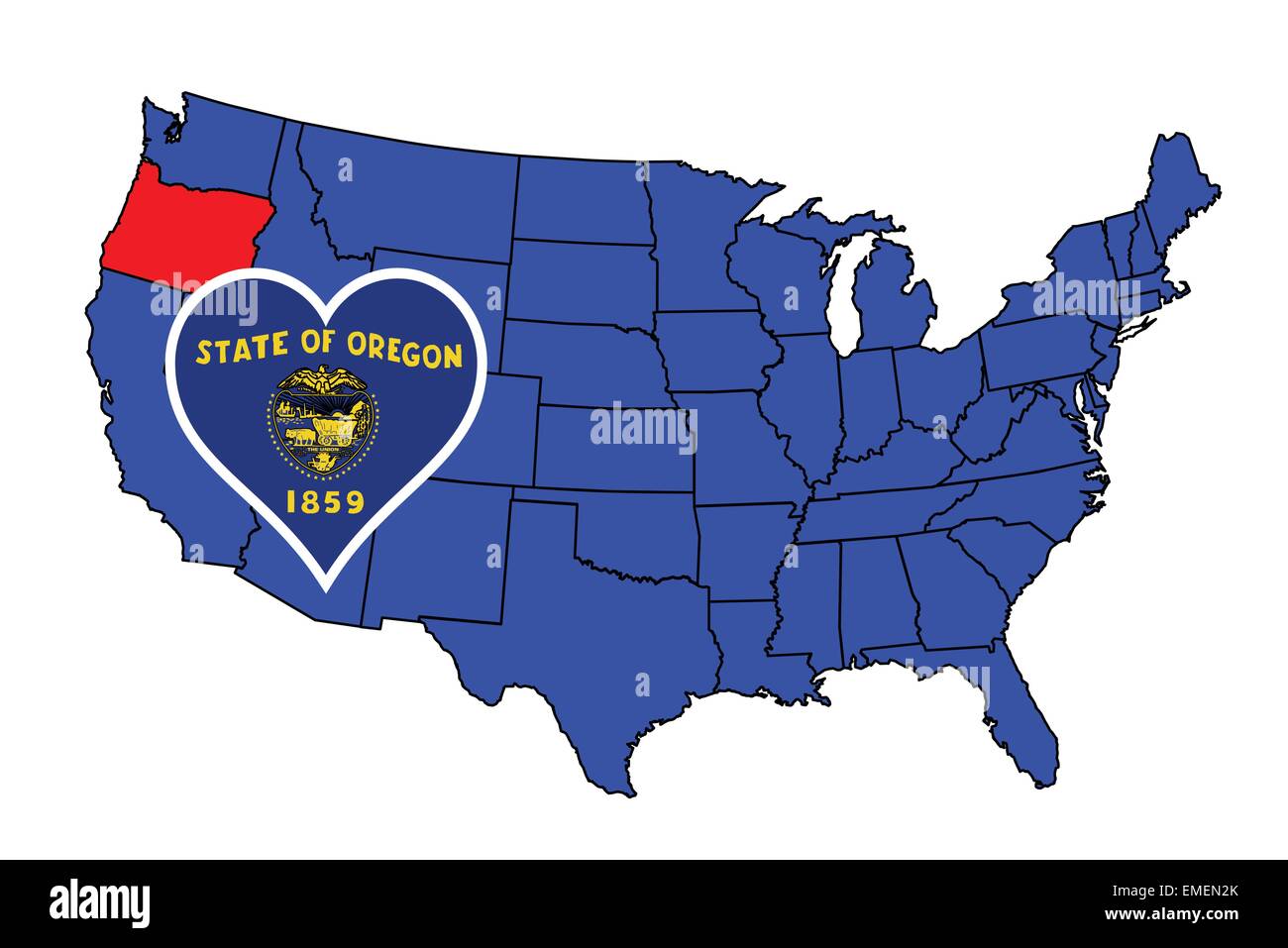 Stato dell'Oregon Illustrazione Vettoriale