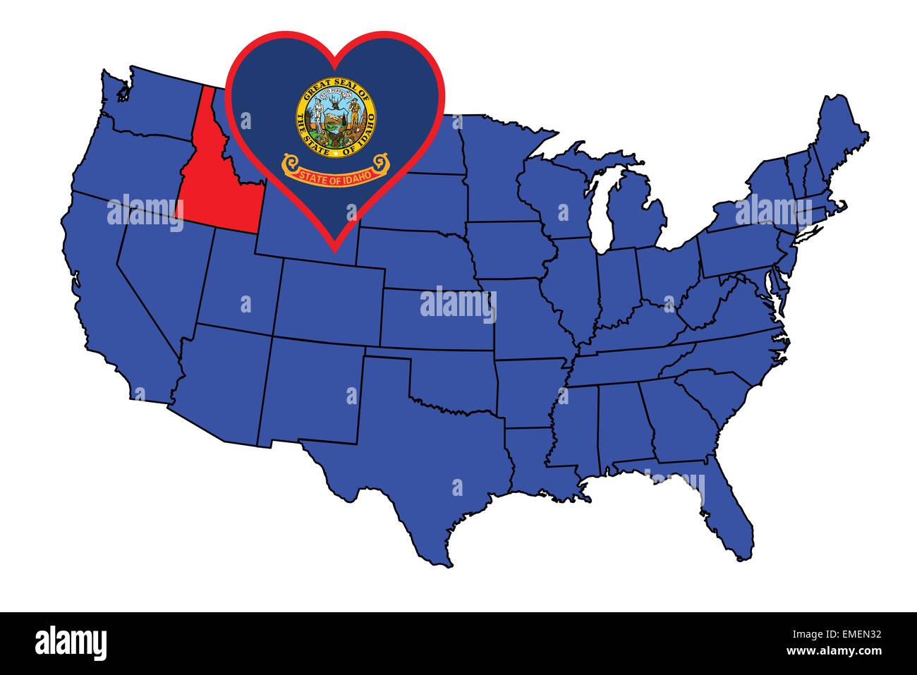 Stato dell'Idaho Illustrazione Vettoriale