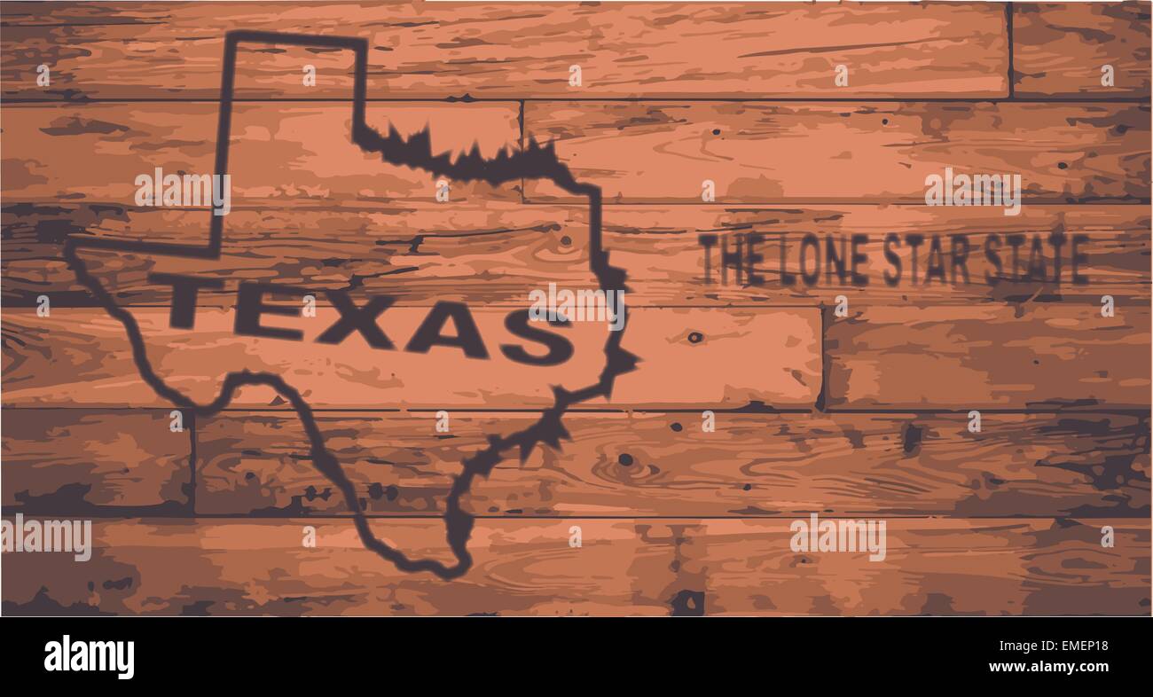 Mappa Texas marca. Illustrazione Vettoriale