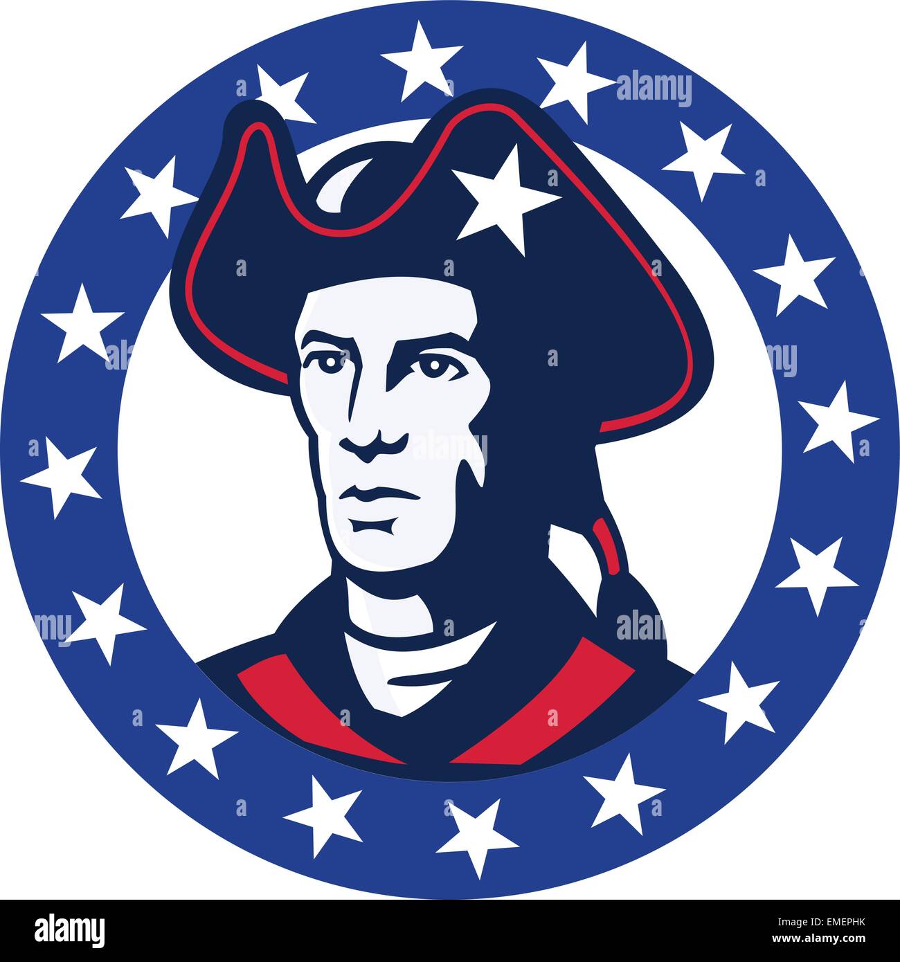 American Patriot minuteman stelle retrò Illustrazione Vettoriale