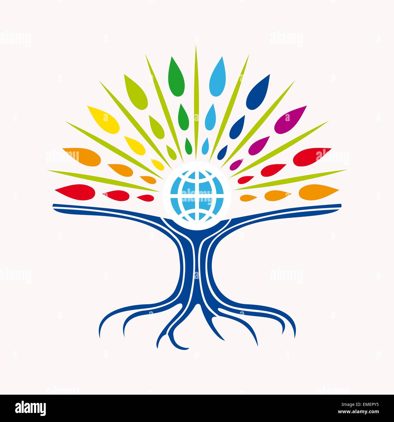 La comunità manager istruzione albero del mondo concept Illustrazione Vettoriale