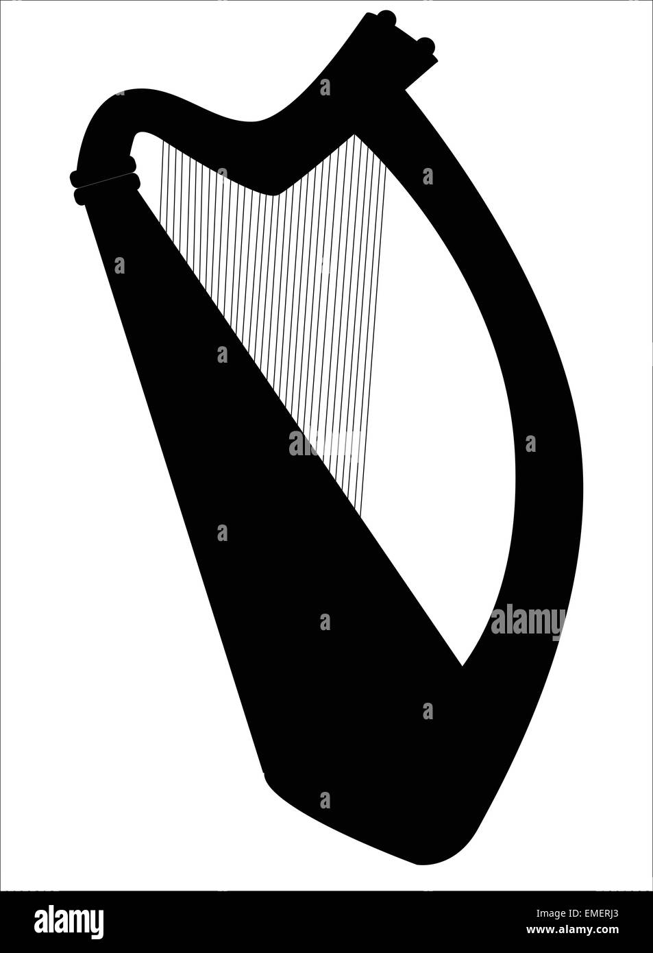 Arpa irlandese in Silhouette Illustrazione Vettoriale