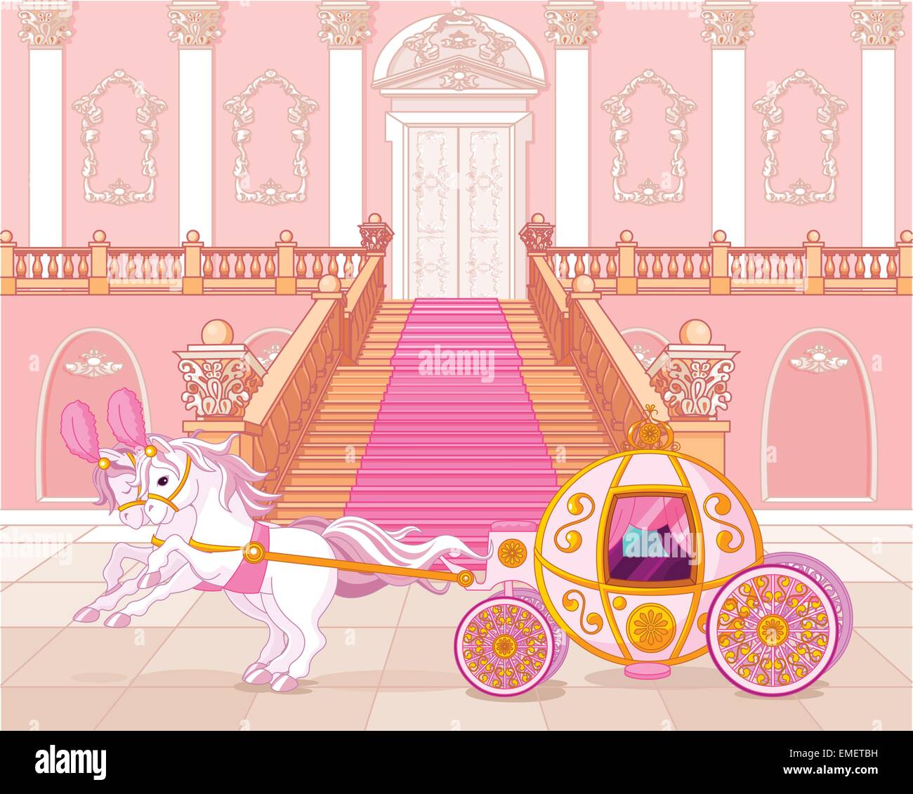 Fairytale pink carrello Illustrazione Vettoriale
