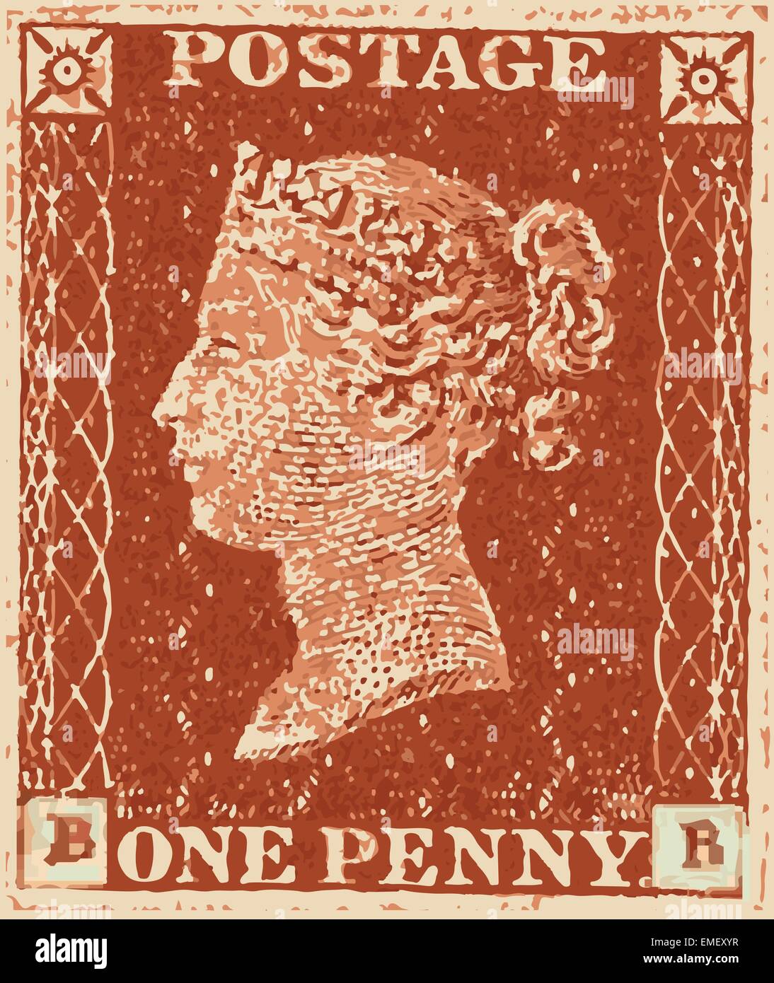 Penny Red Illustrazione Vettoriale