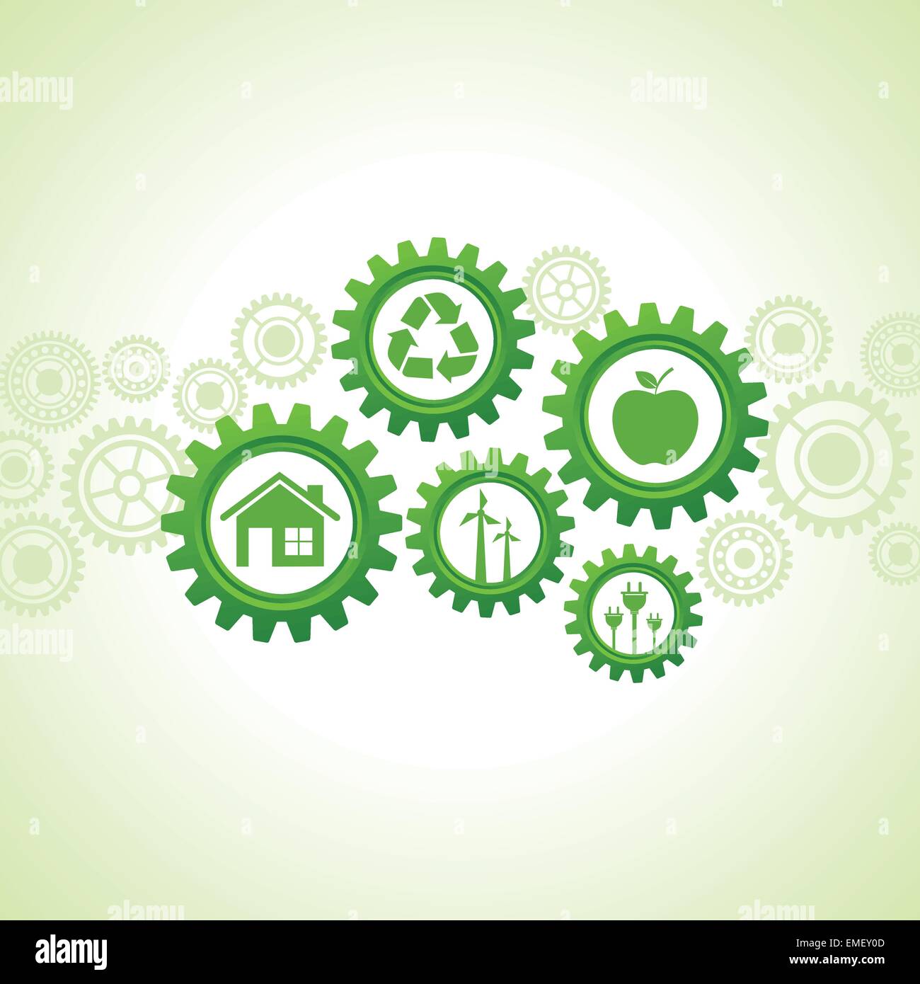 Energia verde icone design concept vettore Illustrazione Vettoriale