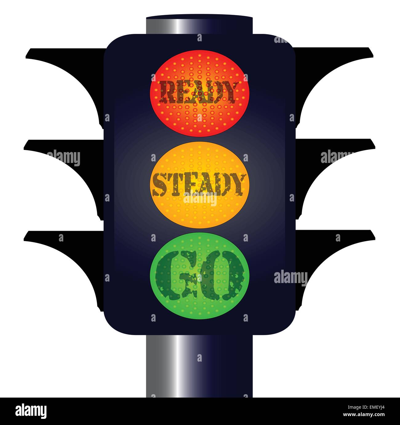 Ready Steady Go semaforo Illustrazione Vettoriale