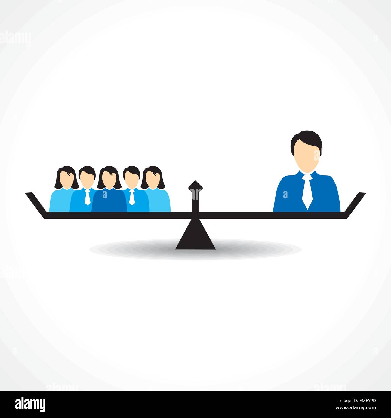 Business il lavoro di squadra e la leadership di concetto di confronto vettore di stock Illustrazione Vettoriale